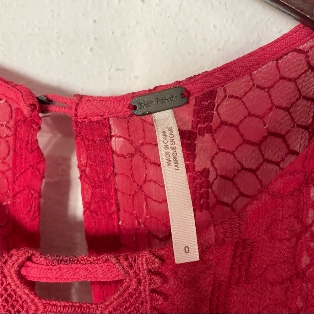 Free People Wherever You Go Crocheted Mini Dress Rose Red
Size 0 - Picture 8 of 16